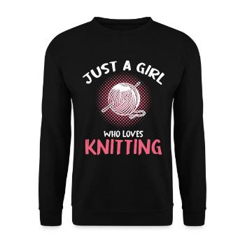 Juste une fille qui aime tricoter - Sweat-shirt Unisexe - noir - Devant - Alina (178cm) & Michal (187cm)