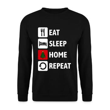 Mange, dors à la maison, recommence - Noël à la maison - Sweat-shirt Unisexe - noir - Devant - Alina (178cm) & Michal (187cm)