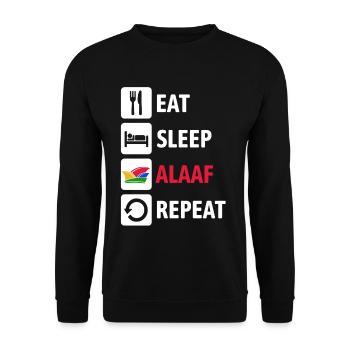 Eat Sleep Alaaf Repeat - Carnival, Shrovetide - Unisex Sweatshirt - black - Front - Alina (178cm) & Michal (187cm)