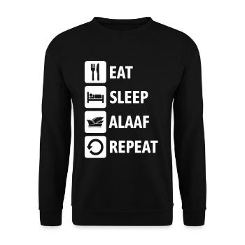 Eat Sleep Alaaf Repeat - Carnival, Shrovetide - Unisex Sweatshirt - black - Front - Alina (178cm) & Michal (187cm)