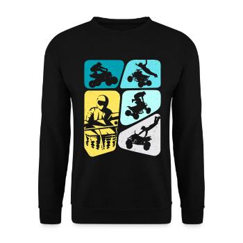 Quad Quad Driver ATV Men Boys Offroad - Unisex Sweatshirt - black - Front - Alina (178cm) & Michal (187cm)