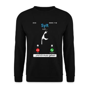 SYLT RUFT UND ICH MUSS GEHEN Sylter Lustiges - Unisex Pullover - Schwarz - Vorne - Alina (178cm) & Michal (187cm)
