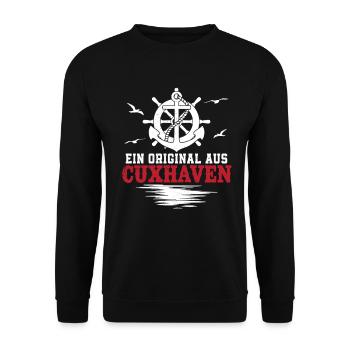 Cuxhavener EIN ORIGINAL AUS CUXHAVEN Lustig - Unisex Pullover - Schwarz - Vorne - Alina (178cm) & Michal (187cm)