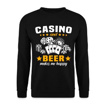 Casino Glücksspieler - Unisex Pullover - Schwarz - Vorne - Alina (178cm) & Michal (187cm)