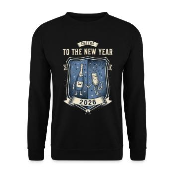 Cheers To The New Year 2026 Celebration - Unisex Sweatshirt - black - Front - Alina (178cm) & Michal (187cm)