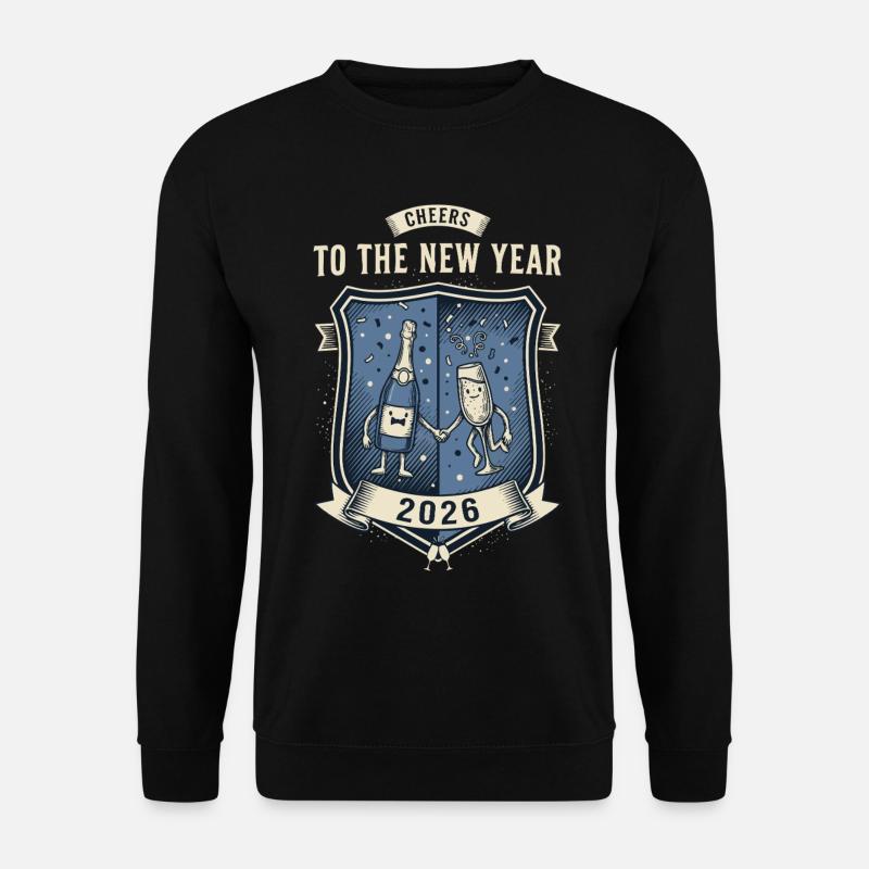 Prost auf die Neujahrsfeier 2026 - Unisex Pullover - Schwarz