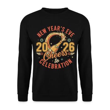 Réveillon du Nouvel An 2026 Santé à la célébration - Sweat-shirt Unisexe - noir - Devant - Alina (178cm) & Michal (187cm)
