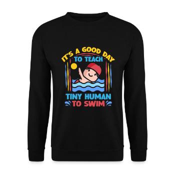 Swimming Instructor Teaching Tiny Humans To Swim - Unisex Sweatshirt - black - Front - Alina (178cm) & Michal (187cm)