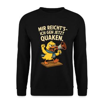Angry duck with saying "I'm going to croak" - Unisex Sweatshirt - black - Front - Alina (178cm) & Michal (187cm)