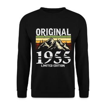 1955 Vintage Vintage Retro Birthday Gift - Unisex Sweatshirt - black - Front - Alina (178cm) & Michal (187cm)