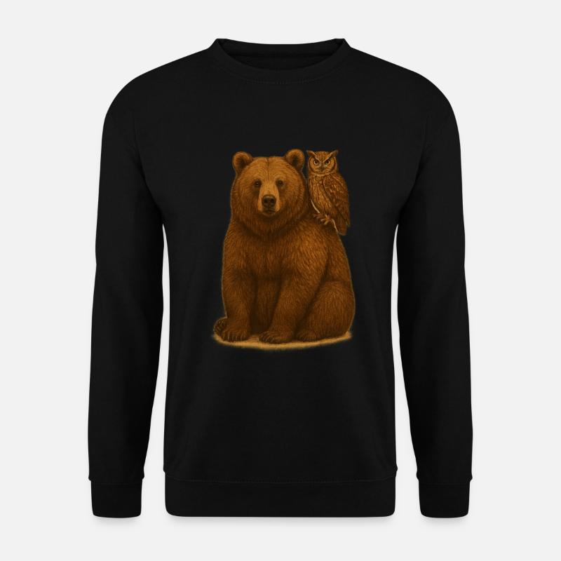 Bear and Owl - Unisex Sweatshirt - black