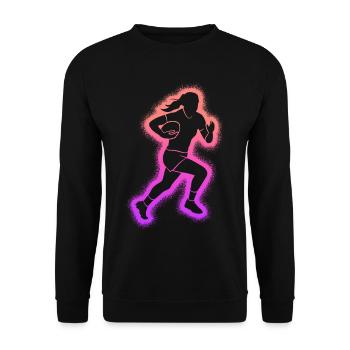 Rugbyspielerin Kinder Damen Mädchen Rugby - Unisex Pullover - Schwarz - Vorne - Alina (178cm) & Michal (187cm)