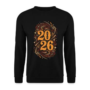 Fête de célébration du réveillon du Nouvel An 2026 - Sweat-shirt Unisexe - noir - Devant - Alina (178cm) & Michal (187cm)