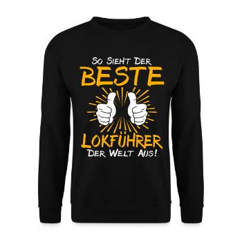 Train Driver Gift Idea - Unisex Sweatshirt - black - Front - Alina (178cm) & Michal (187cm)