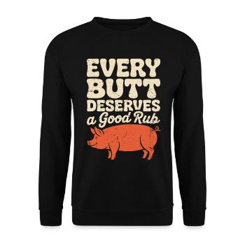 Funny BBQ Art for Men Women Grilling Meat  - Unisex Sweatshirt - black - Front - Alina (178cm) & Michal (187cm)