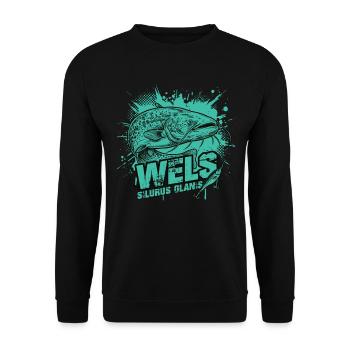 Wels / Waller – Der Gigant der Tiefe - Unisex Pullover - Schwarz - Vorne - Alina (178cm) & Michal (187cm)