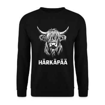 Härkäpää - Scottish Highland Cattle Finnish - Unisex Sweatshirt - black - Front - Alina (178cm) & Michal (187cm)