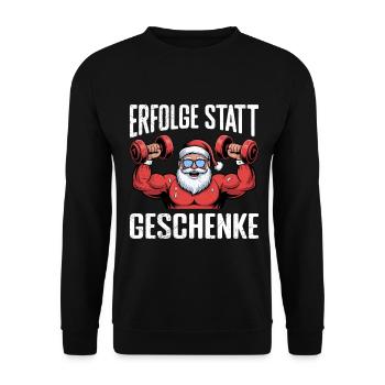 Le Père Noël RÉUSSIT AU LIEU DE CADEAUX Drôle - Sweat-shirt Unisexe - noir - Devant - Alina (178cm) & Michal (187cm)