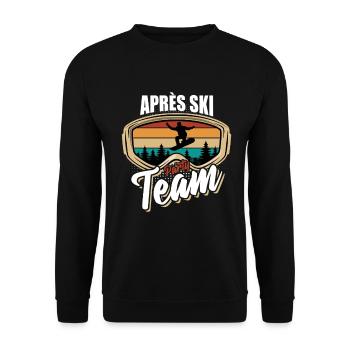 Snowboard | Après Ski Party Team, Winter Sports - Unisex Sweatshirt - black - Front - Alina (178cm) & Michal (187cm)