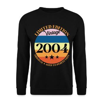 2004 Anniversaire Vintage Cadeau d'Anniversaire - Sweat-shirt Unisexe - noir - Devant - Alina (178cm) & Michal (187cm)