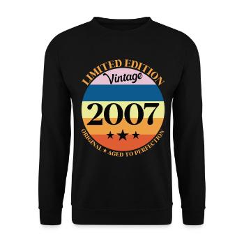 2007 Anniversaire Vintage Cadeau d'Anniversaire - Sweat-shirt Unisexe - noir - Devant - Alina (178cm) & Michal (187cm)