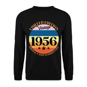1956 Vintage Birthday Gift 56 Birthday - Unisex Sweatshirt - black - Front - Alina (178cm) & Michal (187cm)