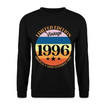 1996 Vintage Birthday Gift 96 Birthday - Unisex Sweatshirt - black - Front - Alina (178cm) & Michal (187cm)