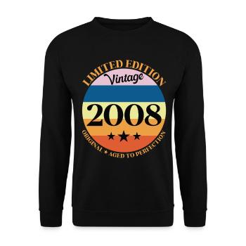 2008 Anniversaire Vintage Cadeau d'Anniversaire - Sweat-shirt Unisexe - noir - Devant - Alina (178cm) & Michal (187cm)