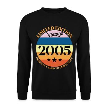 2005 Anniversaire Vintage Cadeau d'Anniversaire - Sweat-shirt Unisexe - noir - Devant - Alina (178cm) & Michal (187cm)