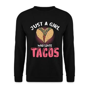 Juste une fille qui adore les tacos - Sweat-shirt Unisexe - noir - Devant - Alina (178cm) & Michal (187cm)