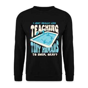 Swimming Instructor Teaching Tiny Humans To Swim - Unisex Sweatshirt - black - Front - Alina (178cm) & Michal (187cm)