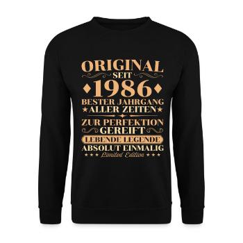 Original 1986 Vintage Birthday 40 Years - Unisex Sweatshirt - black - Front - Alina (178cm) & Michal (187cm)