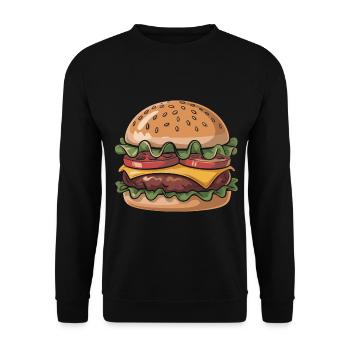Fresh burger enjoyment - Unisex Sweatshirt - black - Front - Alina (178cm) & Michal (187cm)