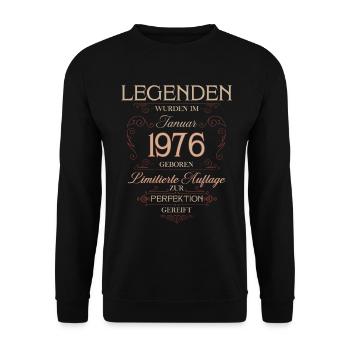 Légende du 50e anniversaire Millésime janvier 1976 - Sweat-shirt Unisexe - noir - Devant - Alina (178cm) & Michal (187cm)