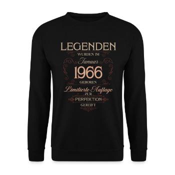 Légende du 60e anniversaire janvier 1966 - Sweat-shirt Unisexe - noir - Devant - Alina (178cm) & Michal (187cm)