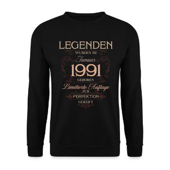 Légende du 35e anniversaire janvier 1991 - Sweat-shirt Unisexe - noir - Devant - Alina (178cm) & Michal (187cm)