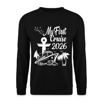 My First Cruise 2026 Family Vacation Trip Ship Mat - Unisex Sweatshirt - black - Front - Alina (178cm) & Michal (187cm)