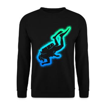 Taucher Tauch Kinder Jungen Herren Tauchen - Unisex Pullover - Schwarz - Vorne - Alina (178cm) & Michal (187cm)