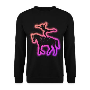 Cavalier de saut Chevaux Filles Femmes Volti - Sweat-shirt Unisexe - noir - Devant - Alina (178cm) & Michal (187cm)