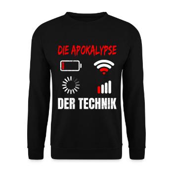 Coder THE APOCALYPSE OF TECHNOLOGY FUNNY - Unisex Sweatshirt - black - Front - Alina (178cm) & Michal (187cm)