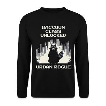 Raccoon Class Unlocked | Urban Rogue - Unisex Sweatshirt - black - Front - Alina (178cm) & Michal (187cm)