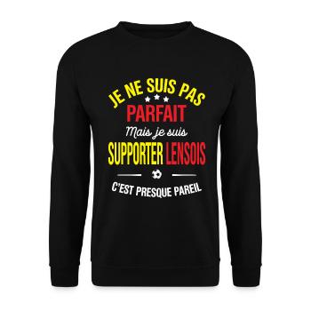 Nicht perfekt, aber die Unterstützung von Lens ist dasselbe - Unisex Pullover - Schwarz - Vorne - Alina (178cm) & Michal (187cm)