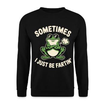 Sometimes I Just Be Fartin Frog - Unisex Sweatshirt - black - Front - Alina (178cm) & Michal (187cm)