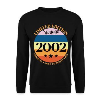 2002 Anniversaire Vintage Cadeau d'Anniversaire - Sweat-shirt Unisexe - noir - Devant - Alina (178cm) & Michal (187cm)