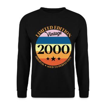 2000 Anniversaire Vintage Cadeau d'Anniversaire - Sweat-shirt Unisexe - noir - Devant - Alina (178cm) & Michal (187cm)