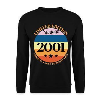 2001 Anniversaire Vintage Cadeau d'Anniversaire - Sweat-shirt Unisexe - noir - Devant - Alina (178cm) & Michal (187cm)
