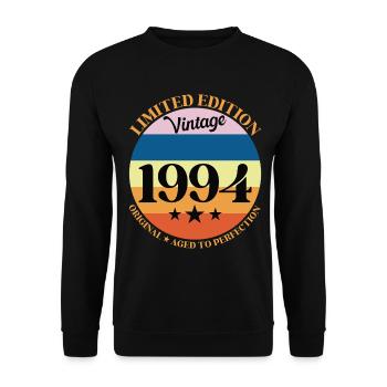 1994 Anniversaire Vintage Cadeau d'Anniversaire 94 - Sweat-shirt Unisexe - noir - Devant - Alina (178cm) & Michal (187cm)