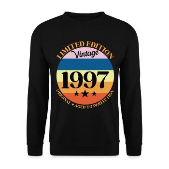 1997 Anniversaire Vintage Cadeau d'Anniversaire 97 - Sweat-shirt Unisexe - noir - Devant - Alina (178cm) & Michal (187cm)