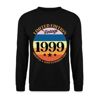 1999 Vintage Birthday Gift 99 Birthday - Unisex Sweatshirt - black - Front - Alina (178cm) & Michal (187cm)