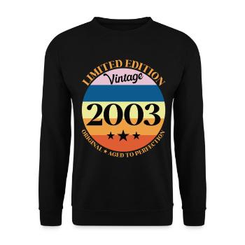 2003 Anniversaire Vintage Cadeau d'Anniversaire - Sweat-shirt Unisexe - noir - Devant - Alina (178cm) & Michal (187cm)